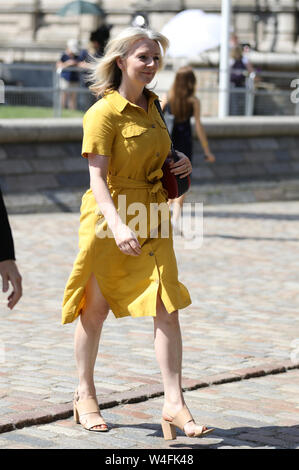 Chief Secretary to the Treasury Liz Truss arrives at the Queen Elizabeth II Centre in London where the new Conservative leader will be announced. Stock Photo