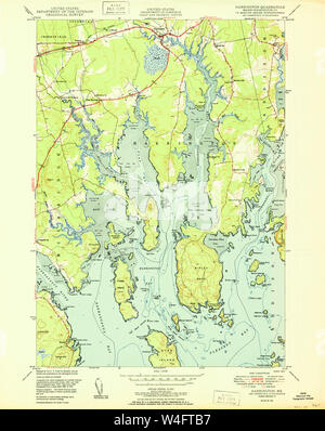 Maine USGS Historical Map Harrington 806753 1951 24000 Restoration Stock Photo