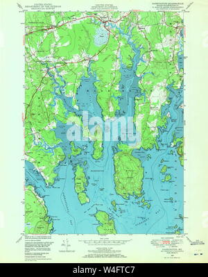 Maine USGS Historical Map Harrington 806752 1948 24000 Restoration Stock Photo