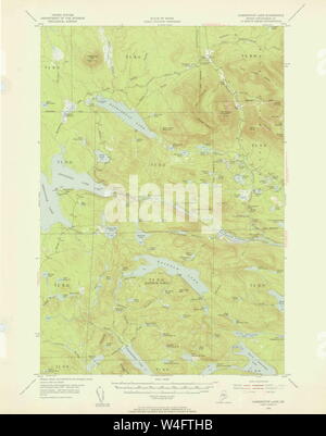 Maine USGS Historical Map Harrington Lake 306604 1954 62500 Restoration Stock Photo