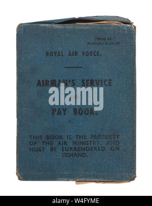 Cover of Airman's Service Pay Book for the RAF duding world war II belonging to R H Cooper Stock Photo
