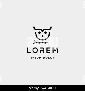 coding owl logo design vector bird coder programmer symbol icon Stock Vector