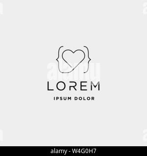 love coding logo design line vector programming symbol icon Stock Vector