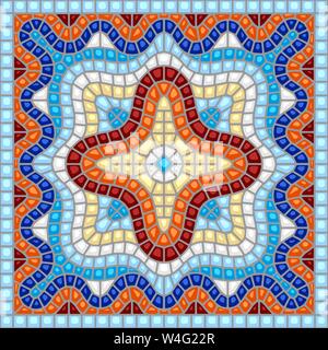 Ancient mosaic ceramic tile pattern. Stock Vector