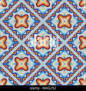 Ancient mosaic ceramic tile pattern. Stock Vector