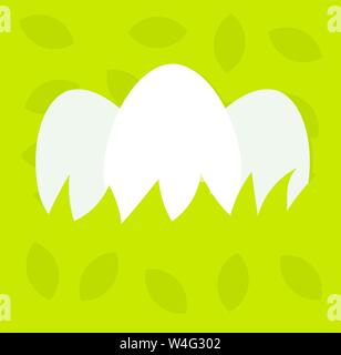 Eggs in grass Easter background. Vector illustration. Stock Vector