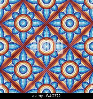 Ancient mosaic ceramic tile pattern. Stock Vector