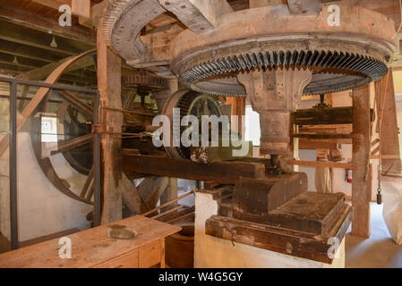 Indoor of an old watermill at Esrum on Denmark Stock Photo