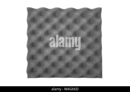 Close up of Sound Absorbing Sponge in Recording Studio. Dampening Acoustical Foam in Music Studio. Acoustic Foam Detail. Gray foam sponge texture back Stock Photo