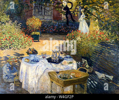 Claude Monet, painting, The Lunch, (The Luncheon), 1873 Stock Photo