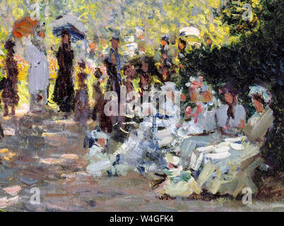 Claude Monet, painting, The Parc Monceau, detail, 1878 Stock Photo