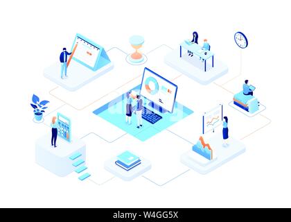 Data analysis - modern colorful isometric vector illustration Stock Vector