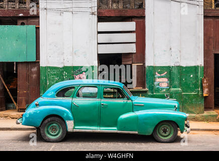 Repaired vintage car, Havana, Cuba Stock Photo