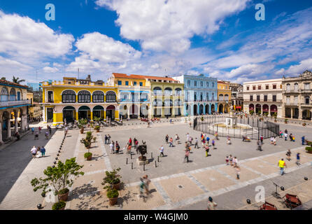 View to Plaza Vieja from above, Havana, Cuba Stock Photo