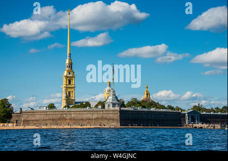 Peter and Paul Fortress from the river Neva, St. Petersburg, Russia Stock Photo