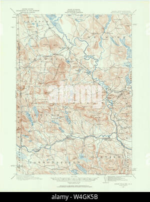 Maine USGS Historical Map Kezar Falls 306627 1910 62500 Restoration Stock Photo