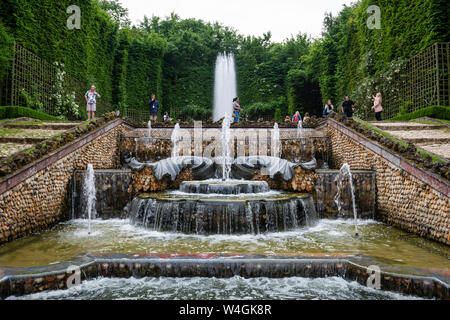 Upper pool of the Grove of the Three Fountains - Palace of Versailles Gardens, Yvelines, Île-de-France region of France Stock Photo