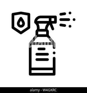Waterproof spray bottle linear icon. Water resistant aerosol