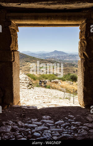 Ancient castle fortress Acrocorinth, Corinth, Greece Stock Photo