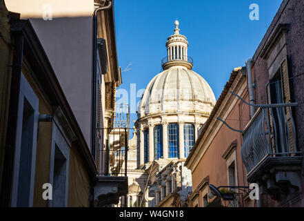 View from the old town to Duomo di San Giorgio, Ragusa Ibla, Ragusa, Sicily, Italy Stock Photo