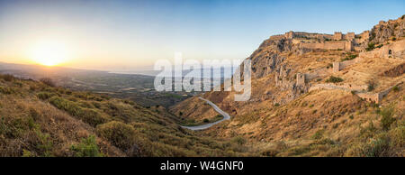 Ancient castle fortress Acrocorinth, Corinth, Greece Stock Photo