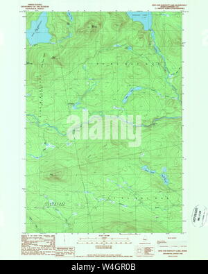 Maine USGS Historical Map King and Bartlett Lake 807999 1989 24000 Restoration Stock Photo