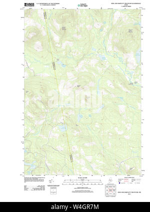 Maine USGS Historical Map King And Bartlett Mountain 20110909 TM Restoration Stock Photo