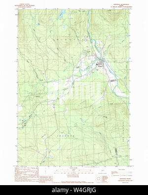 Maine USGS Historical Map Kingfield 105264 1989 24000 Restoration Stock Photo