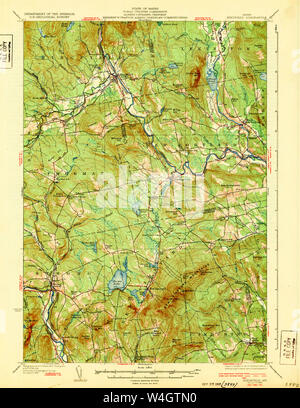 Maine USGS Historical Map Kingfield 807543 1932 62500 Restoration Stock Photo