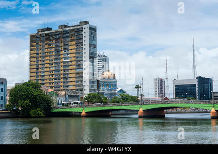 Bridge at the historical waterfront in Recife, Pernambuco, Brazil Stock Photo