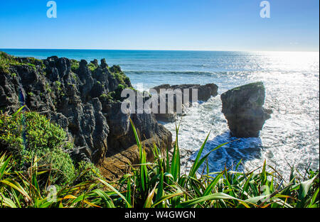 Pancake Rocks a rock formation in Paparoa National Park, South Island ...