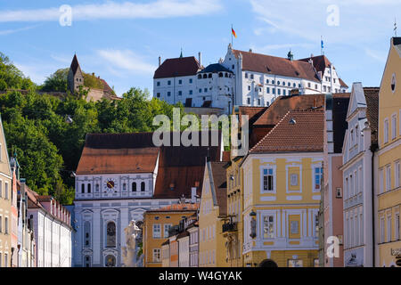 St. Ignatius Church, Trausnitz castle, old town, Landshut, Bavaria, Germany Stock Photo