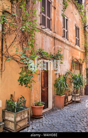 Facade of a house, Trastevere, Rome, Italy Stock Photo