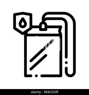 Waterproof Material Thing Cover Vector Line Icon Stock Vector