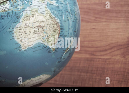 austrdalia map on globe Stock Photo