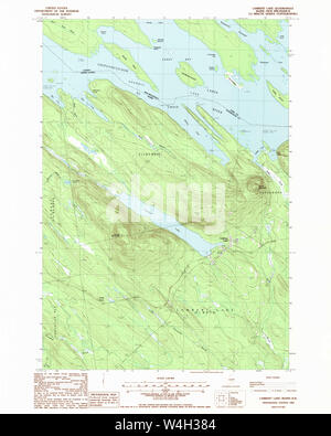 Maine USGS Historical Map Lambert Lake 105276 1988 24000 Restoration Stock Photo