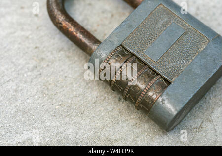 an old combination padlock Stock Photo