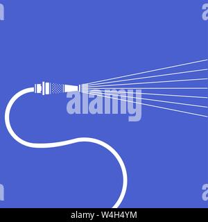 A spraying garden hose & hose head Stock Vector