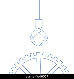 Mechanical cogs & chains. made to move & drive materials through a factory Stock Vector