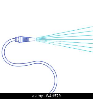 A spraying garden hose & hose head Stock Vector