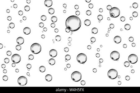 Cluster of black lined bubbles isolated on white background. Stock Photo