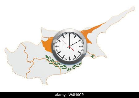 Time Zones in Cyprus concept. 3D rendering Stock Photo