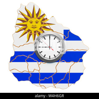 Time Zones in Uruguay concept. 3D rendering Stock Photo