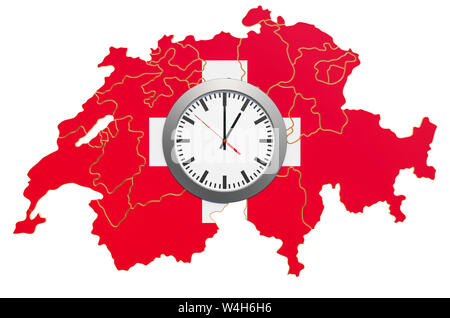 Time Zones in Switzerland concept. 3D rendering Stock Photo