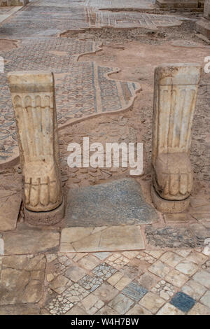 Turkey: mosaics on the floor of the Church of Laodicea, city on the river Lycus, one of the Seven churches of Asia addressed in the Book of Revelation Stock Photo