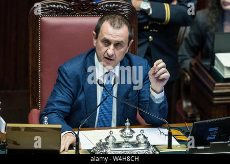 Roma, Italia. 23rd July, 2019. Foto Roberto Monaldo/LaPresse23-07-2019 Roma Politica Camera dei Deputati - dl Sicurezza bis Nella foto Ettore Rosato Photo Roberto Monaldo/LaPresse 23-07-2019 Rome (Italy) Chamber of Deputies - Law decree on Security In the pic Ettore Rosato Credit: LaPresse/Alamy Live News Stock Photo