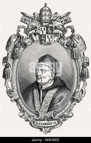 Alexander VI, 1431 – 18 August 1503, was Pope from 11 August 1492 until his death Stock Photo