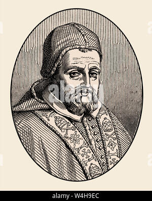 Pope Clement VIII (1536-1605). Born Ippolito Aldobrandini. Engraving ...