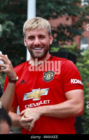 Luke Shaw of Manchester United F.C. of Premier League attends a promotional event for Chevrolet during 2019 pre-season tour in Shanghai, China, 23 July 2019. Stock Photo