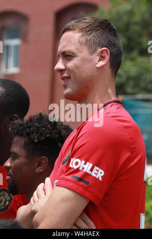Serbian football player Nemanja Matic of Manchester United F.C. of Premier League attends a promotional event for Chevrolet during 2019 pre-season tour in Shanghai, China, 23 July 2019. Stock Photo